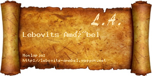 Lebovits Amábel névjegykártya